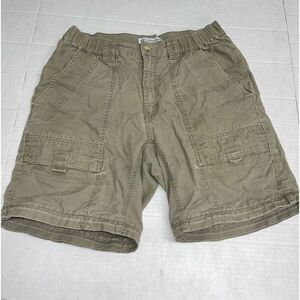 Columbia Shorts Mens 30 Brown Olive green Canvas‎ Cargo Omni-Shade Hiking A19